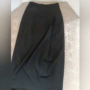 Wool Wrap Maxi Skirt! Black